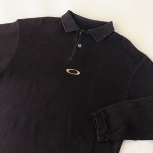 Men’s vintage Oakley longsleeve polo shirt brown
